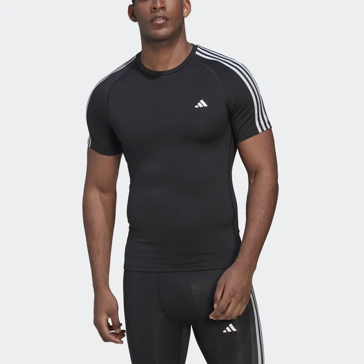 Adidas Techfit 3-Stripes Training T-Shirt. 1