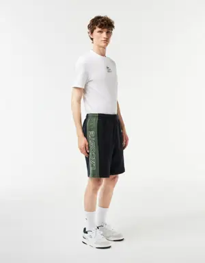 Jogger Shorts aus ungerautem Fleece mit Colourblock