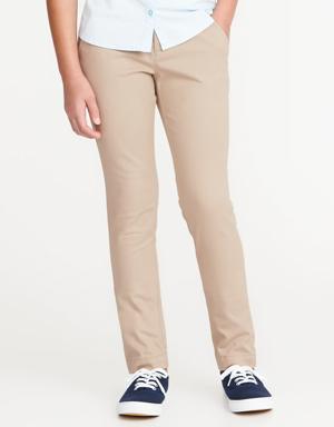 Skinny School Uniform Pants for Girls beige