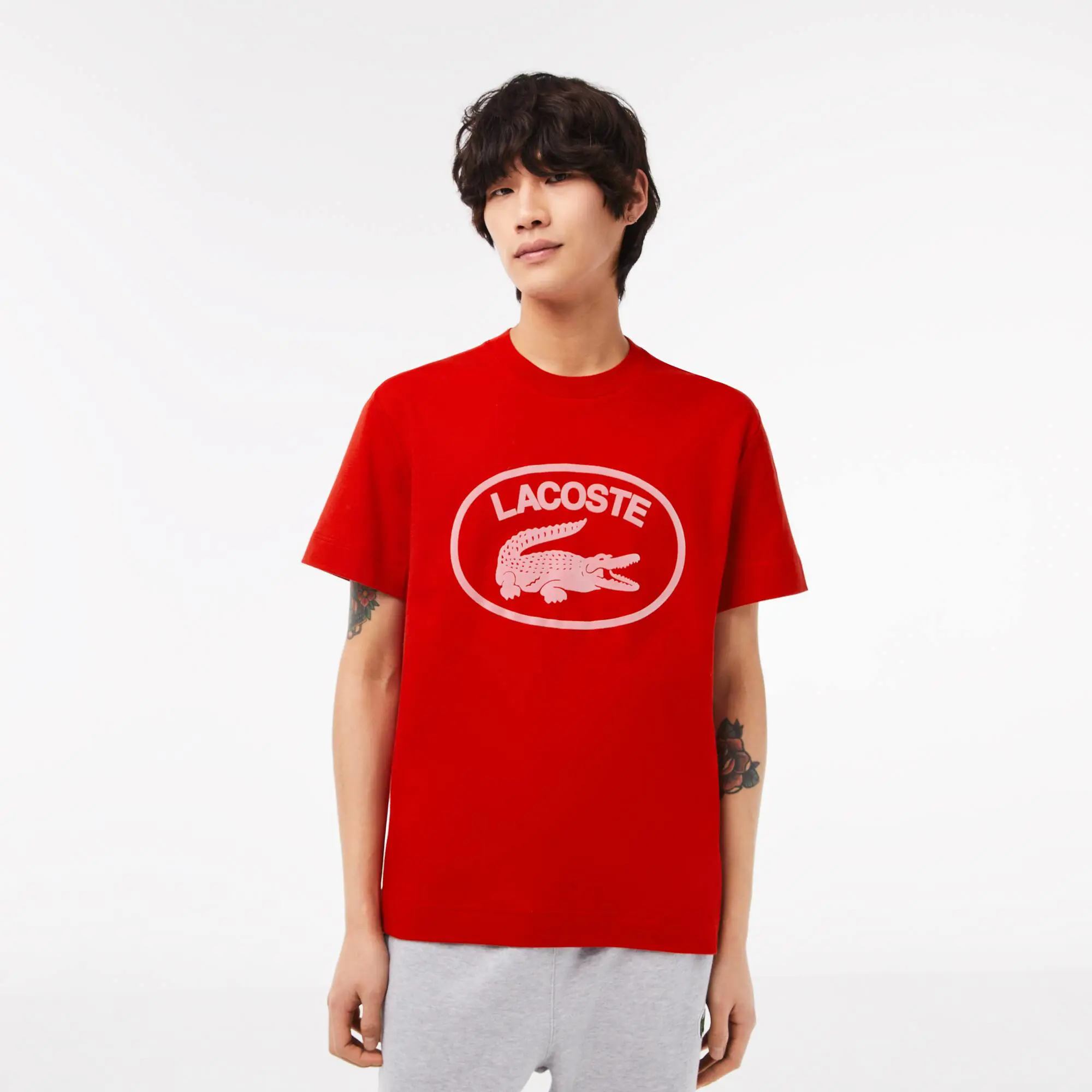 Lacoste Men's Relaxed Fit Branded Cotton T-Shirt. 1
