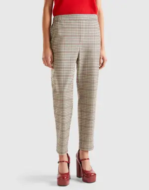 patterned pants with elastic waist