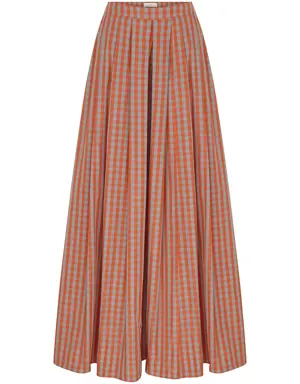 Check Patterned Long Skirt - 4 / ORIGINAL