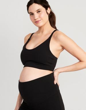 Maternity Medium-Support PowerLite LYCRA® ADAPTIV Racerback Nursing Sports Bra black