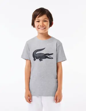 T-shirt da bambino Tennis Lacoste SPORT in jersey tecnico con coccodrillo oversize