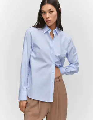 Regular cotton lyocell-blend shirt