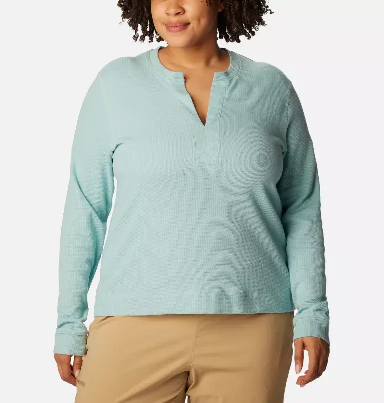 Columbia Women's Holly Hideaway™ Waffle Long Sleeve Shirt - Plus Size. 1
