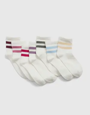 Kids Cotton Quarter Crew Socks (7-Pack) multi