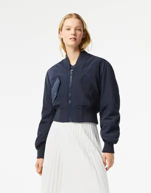 Women’s Lacoste Bomber Jacket with Ribbed Band Details