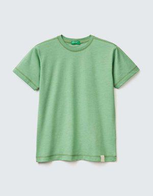 Erkek Çocuk Fıstık Yeşili Organik Koton T Shirt