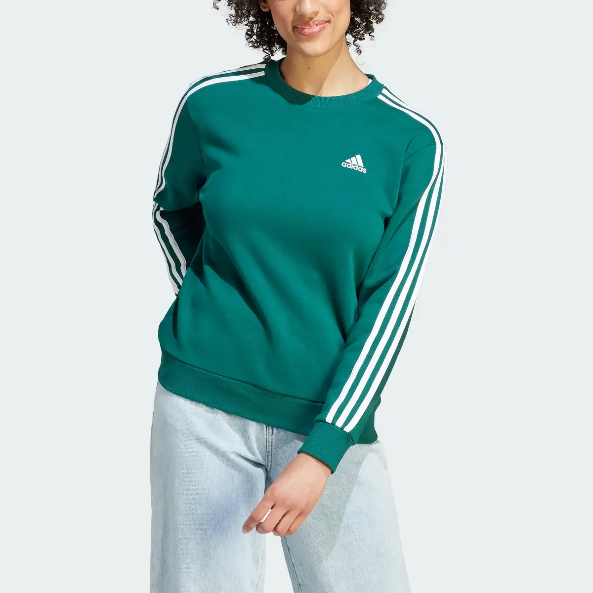 Adidas Essentials 3-Stripes Fleece Sweatshirt. 1