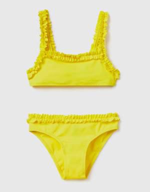 one-piece swimsuit in econyl® with flounces