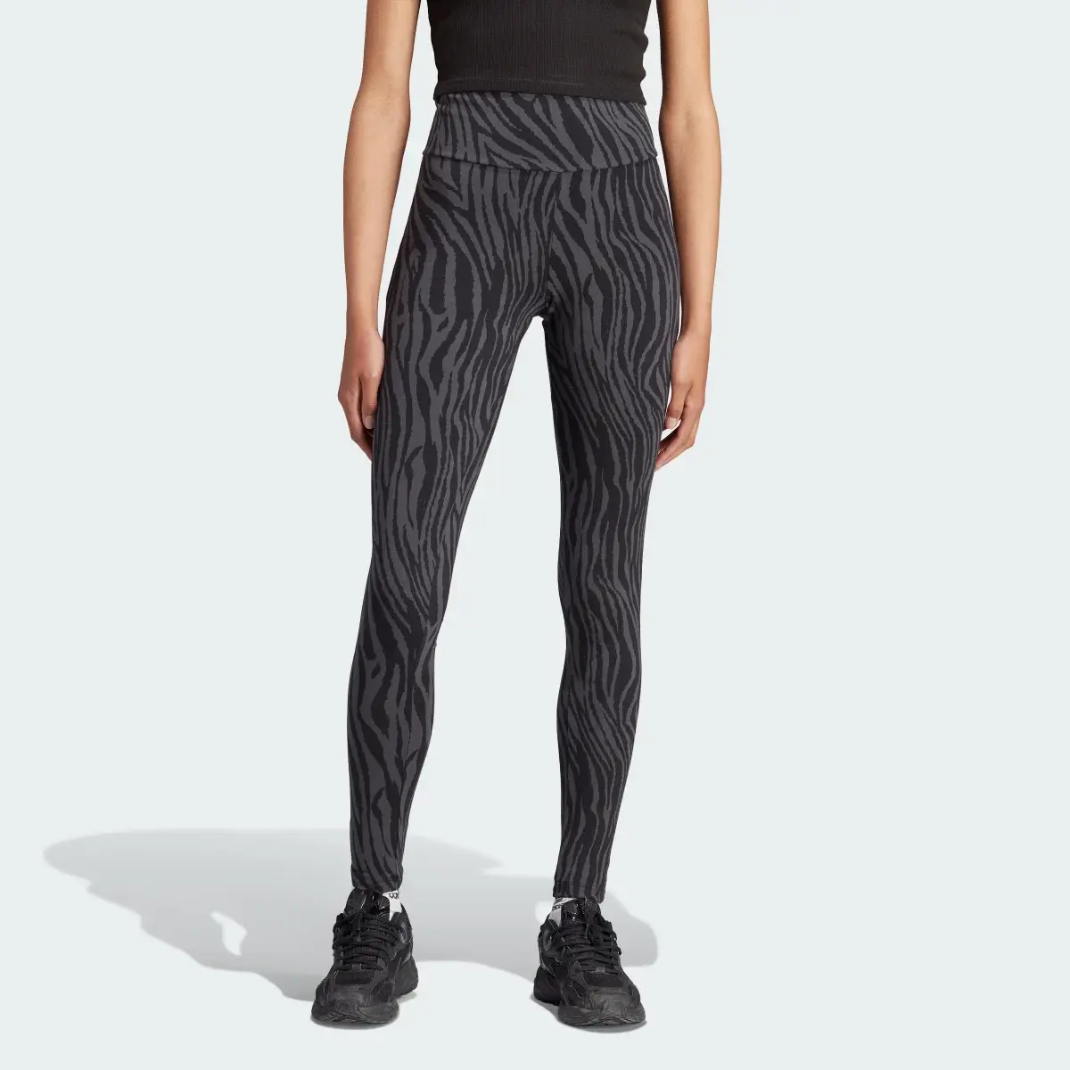 Adidas Legging à imprimé animal zèbre intégral Essentials. 1