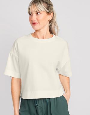 StretchTech Cropped T-Shirt for Women beige