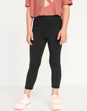 Mid-Rise PowerPress Crop Leggings for Girls black