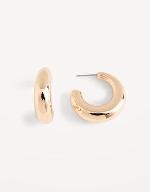 Gold-Plated Open Hoop Earrings for Women gold