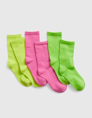 Kids Neon Crew Socks (3-Pack) multi