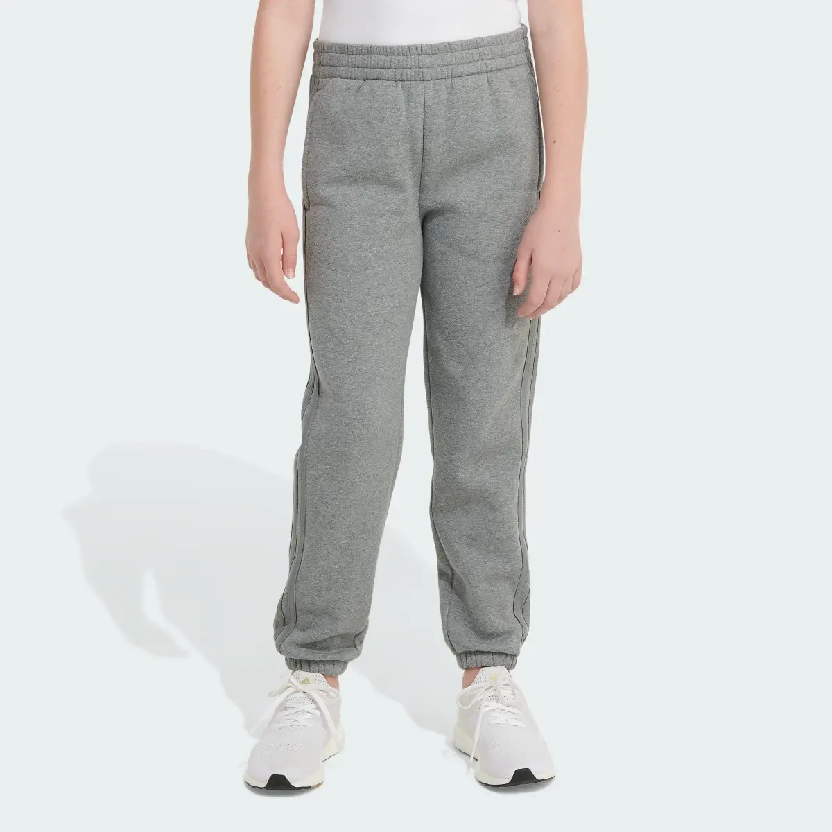 Adidas Elastic Waistband 3-Stripes Cotton Fleece Jogger. 1