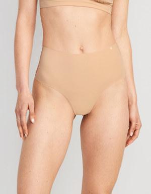 High-Waisted No-Show Bikini Underwear beige