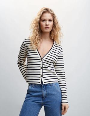 Striped cardigan with buttons
