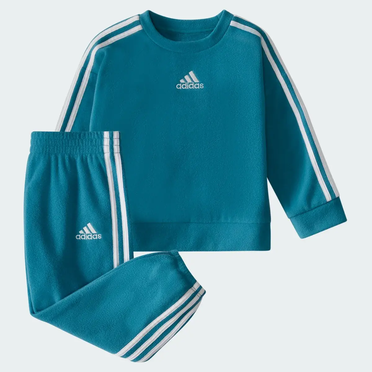 Adidas Long sleeve Microfleece Crewneck Jogger Set. 1