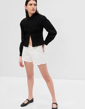 Gap Smocked Peplum Shirt black