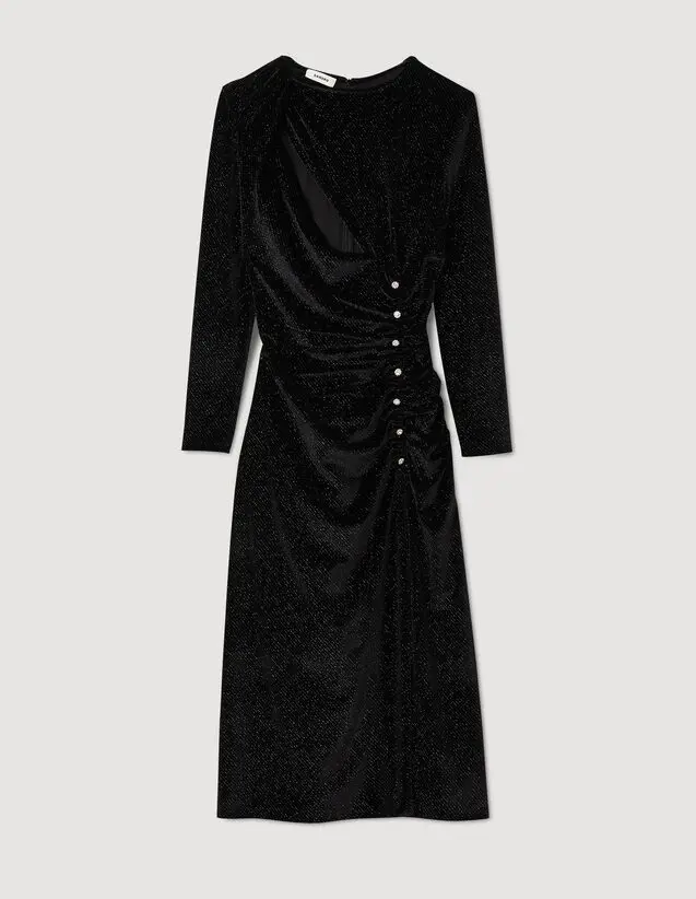Sandro Rhinestone velvet dress. 2