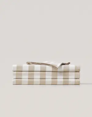 Toalha de mesa de algodão e linho de quadrados vichy 150 x 150 cm