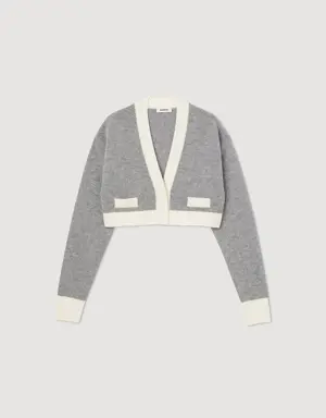Cropped knitted cardigan Login to add to Wish list