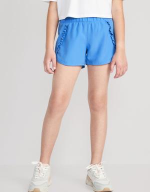 Old Navy Ruffle-Trim Run Shorts for Girls blue