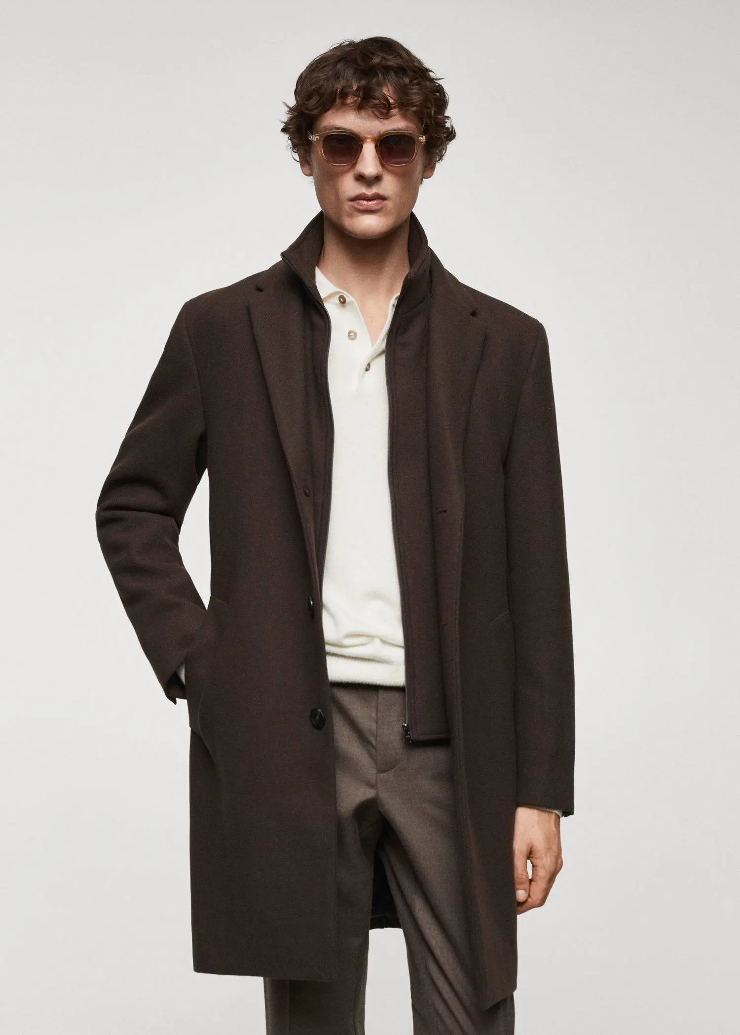 Mango Wool coat with detachable collar. 2