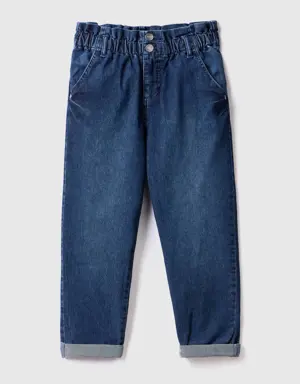 baggy fit jeans with gathered waist