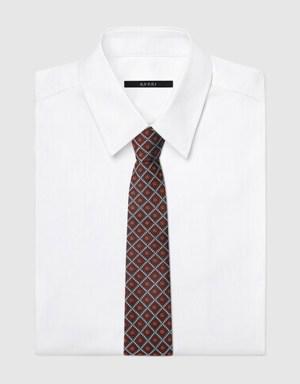 Double G check silk jacquard tie