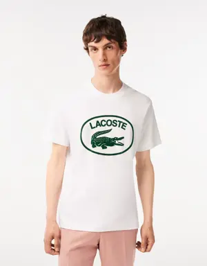 Lacoste T-shirt relaxed fit de algodão com marca no tom Lacoste para homem