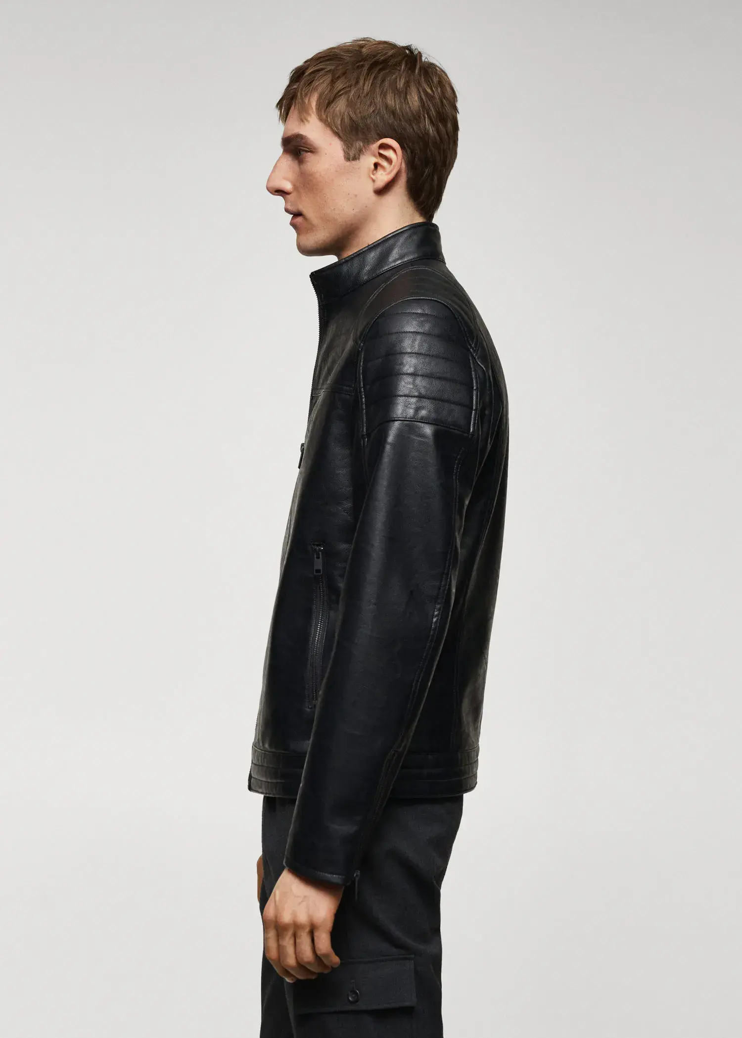 Mango Nappa leather-effect jacket. 1