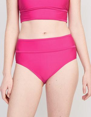 High-Waisted Bikini Swim Bottoms pink