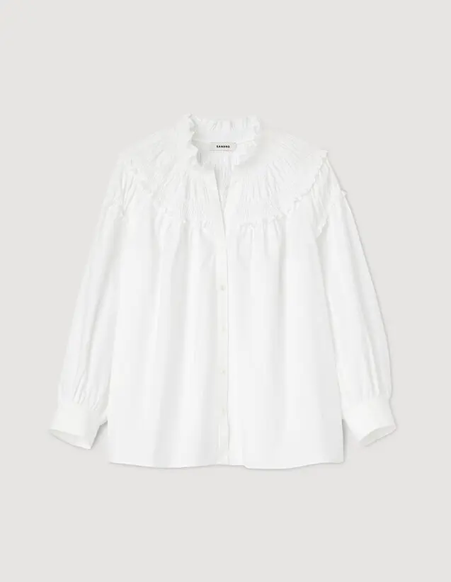 Sandro Smocked-collar blouse Login to add to Wish list. 2