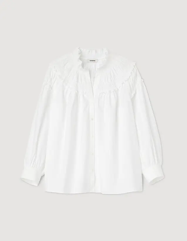 Sandro Smocked-collar blouse. 2