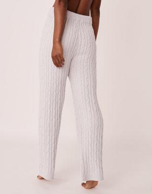 Cable-knit Chenille Pants