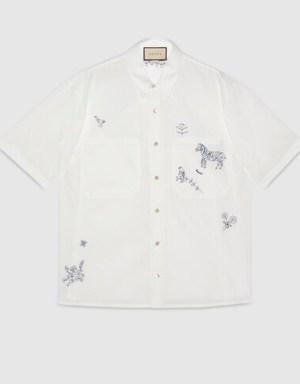 Cotton polyester shirt with embroidery