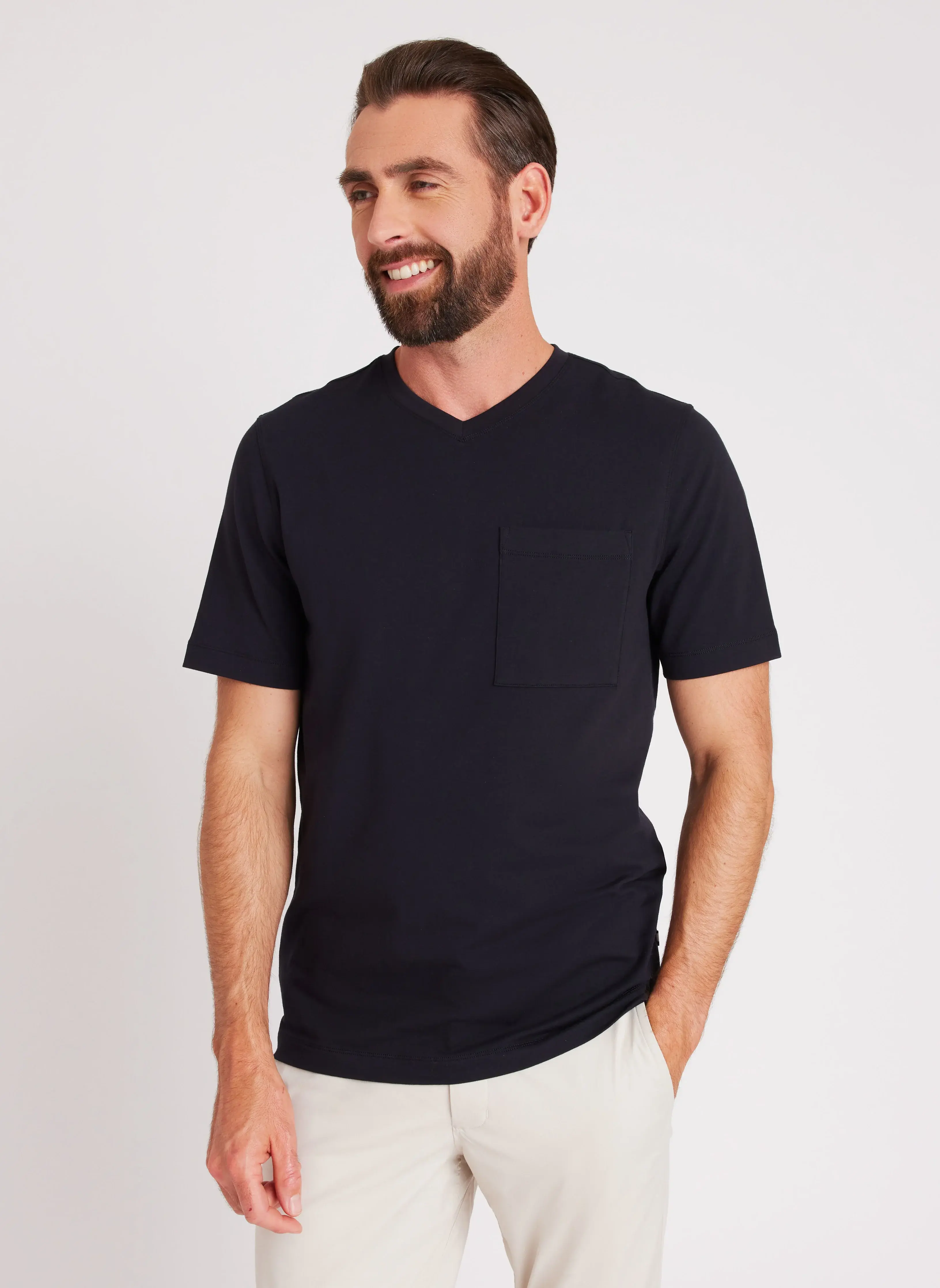 Kit And Ace Hemlock Short Sleeve V-Neck Tee. 1