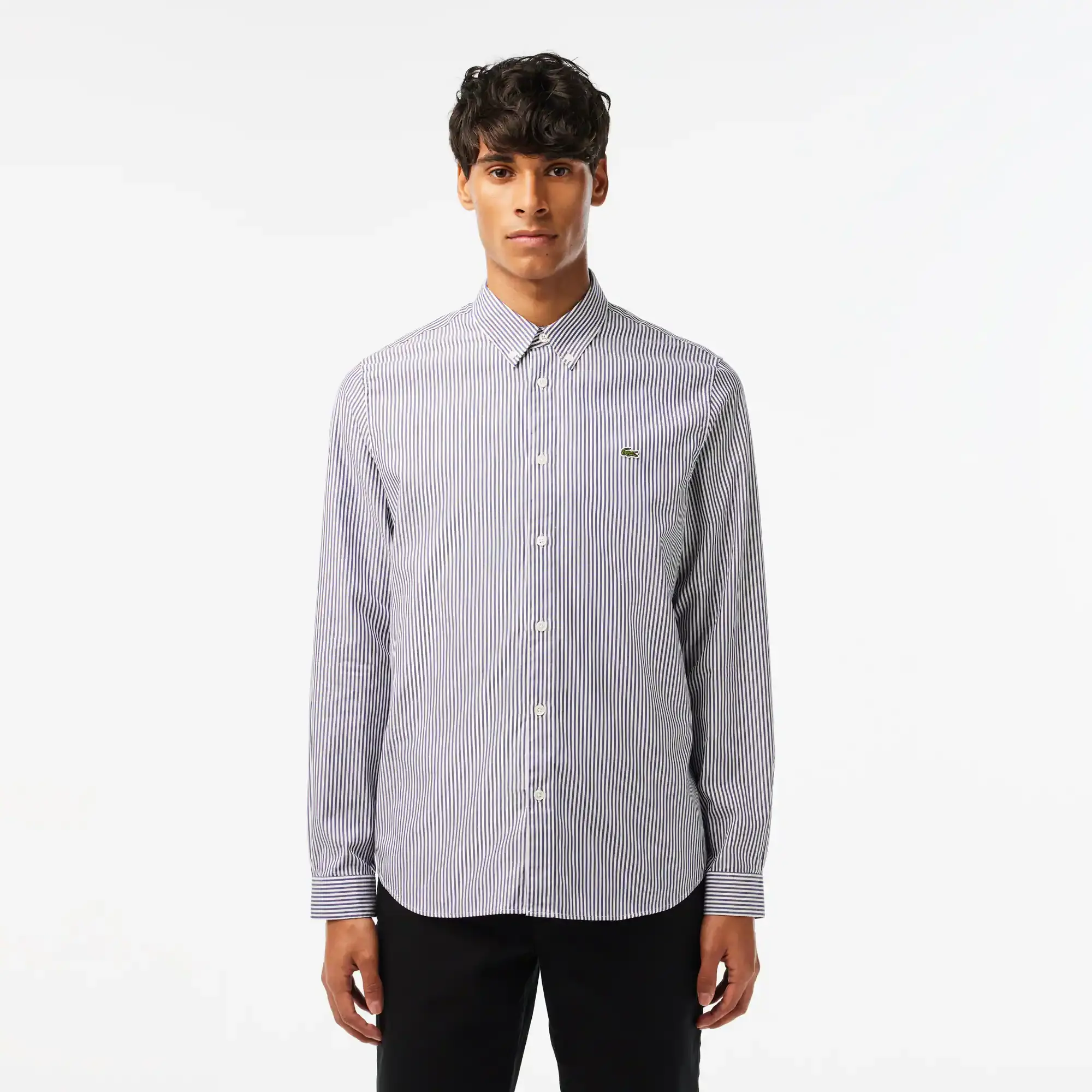 Lacoste Men's Regular Fit Striped Cotton Shirt. 1
