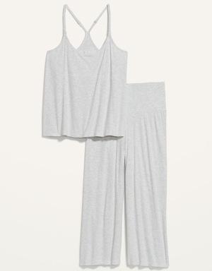 Maternity Sunday Sleep Racerback Pajama Top and Pants Set gray