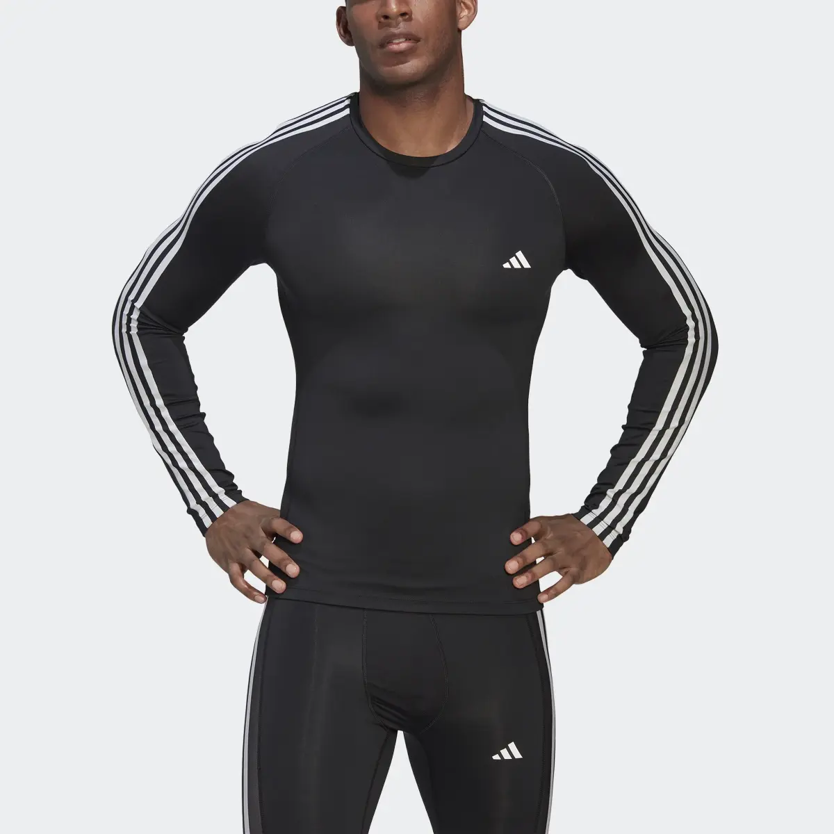 Adidas Techfit 3-Stripes Training Long Sleeve Tee. 1