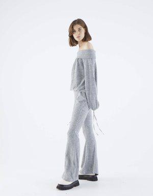 Grey Wide-Legged Sweat Pant