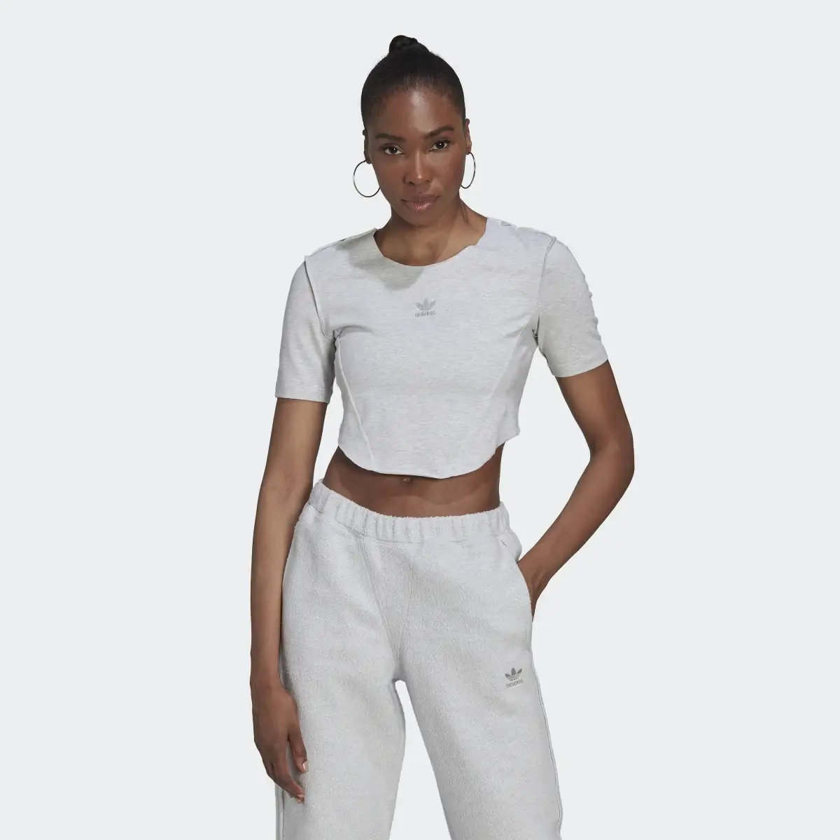 Adidas Crop Loungewear Tee. 2