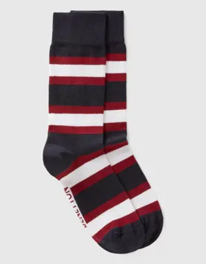 dark blue striped socks
