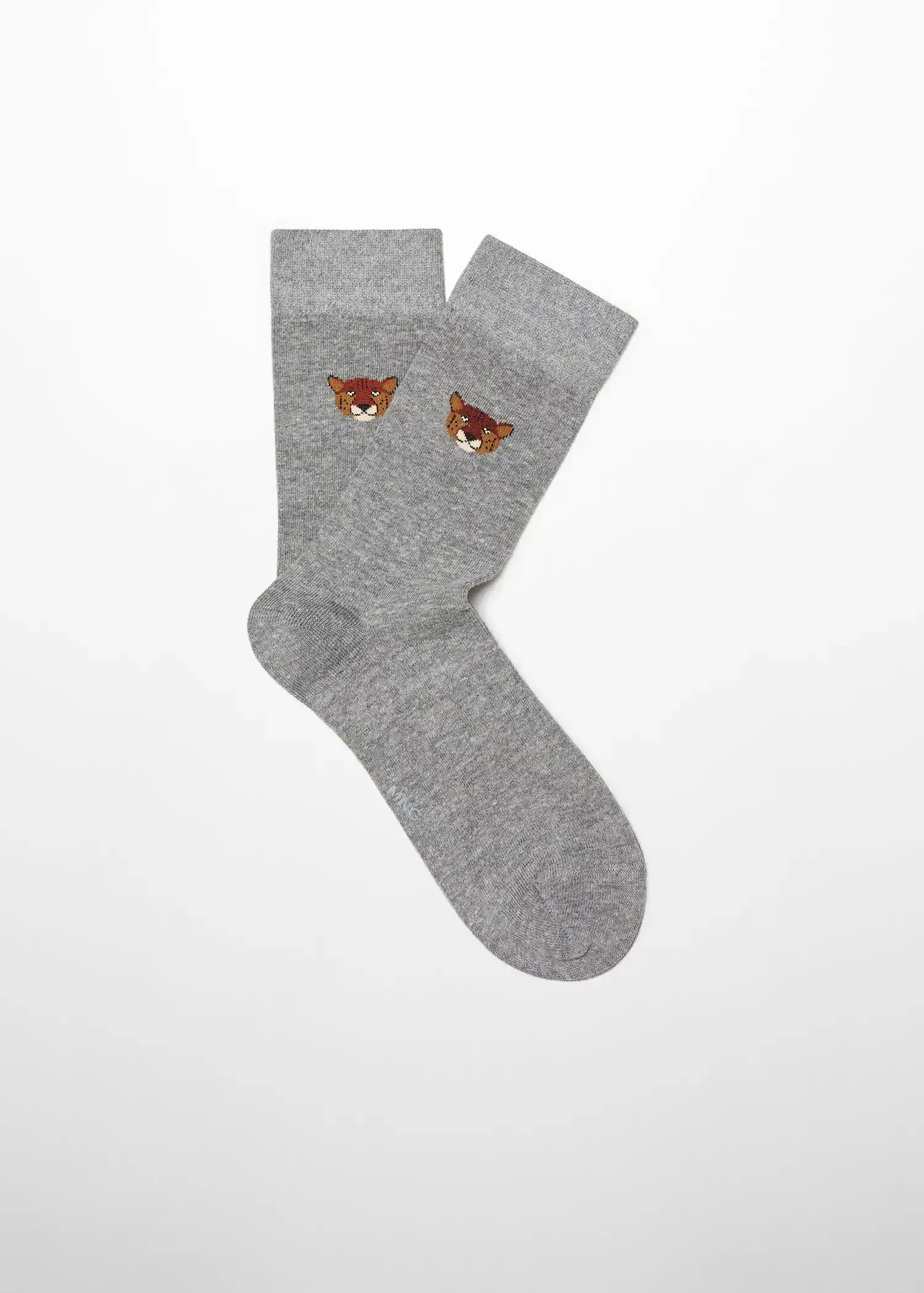 Mango Hayvan deseni işlemeli pamuklu çorap. 1