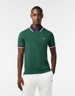 Lacoste Regular Fit Stretch Cotton Piqué Contrast Collar Polo Shirt