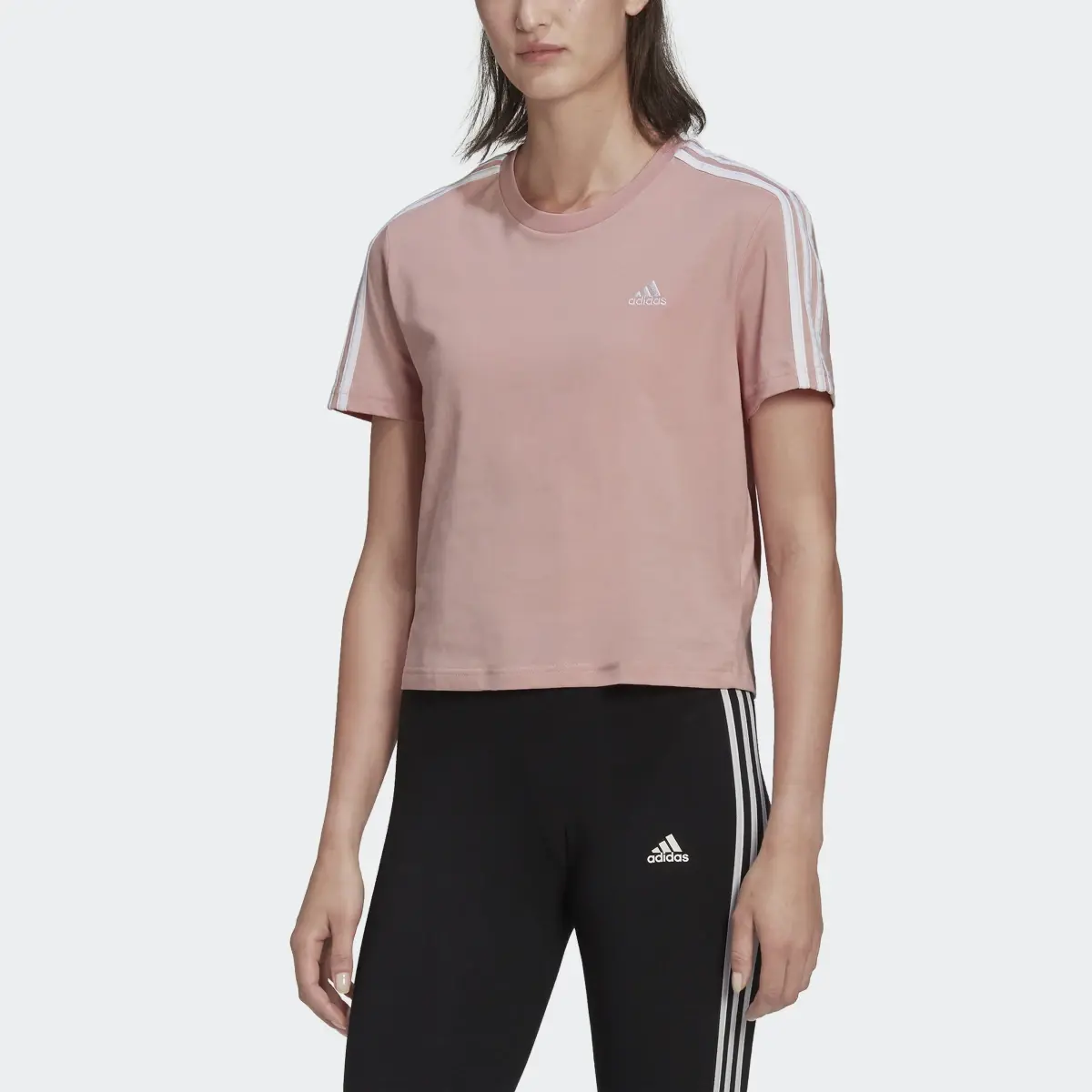 Adidas Essentials Loose 3-Stripes Kısa Üst. 1