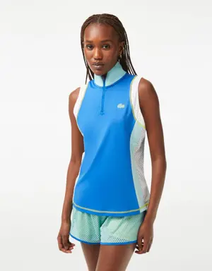 Lacoste Women’s Lacoste Tennis Sleeveless Zip Neck Polo Shirt